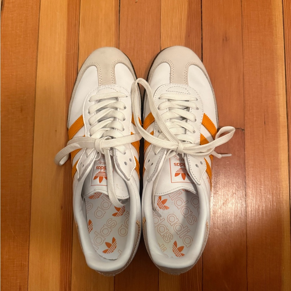 Adidas Sambas OG Cloud White Orange (White Laces)
